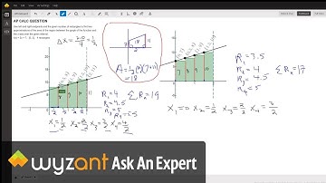 Estimate the area under a curve (line) using a Riemann sum with 4 rectangles(left and right endpts)