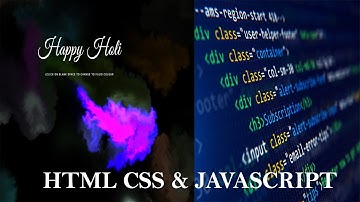 Happy Holi Wish in HTML CSS & JAVASCRIPT | How to create Happy Holi Wish HTML CSS & JAVASCRIPT |