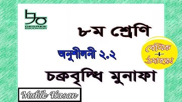 ৮ম শ্রেণির গণিত ২.২ | বেসিক ও উদাহরণ | চক্রবৃদ্ধি মুনাফা | Class 8 Math 2.2 | Compound Interest|