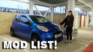 CITROEN C1 COMPLETE MOD LIST!