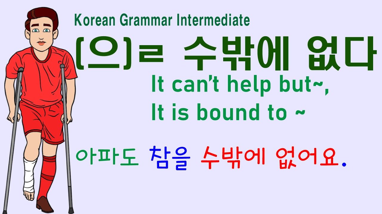 Korean Grammar Intermediate (166); 을 수밖에 없다, ㄹ 수밖에 없다, 을 수 있다, 을 수 없다.