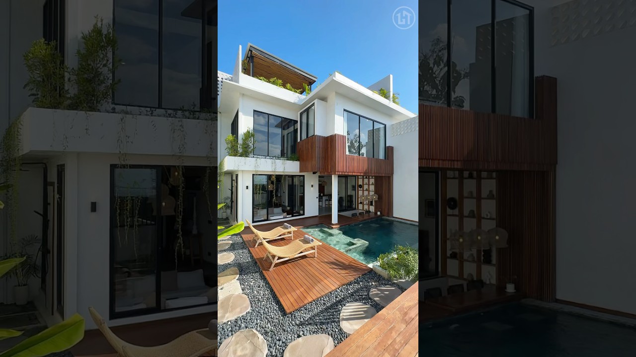 This modern villa nails the “wow” factor with bold geometric lines! A timeless 