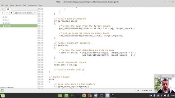 Bitboard CHESS ENGINE in C: implementing MAKE MOVE function (handling double pawn pushes)