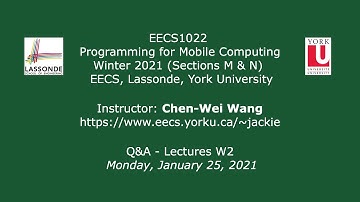 [HD] EECS1022 W21 - Q&A - Lectures W2 - Jan. 25