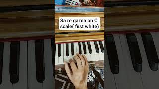 How To Play Harmonium| C Scale| First White Sa Re Ga Ma on Harmonium #music #harmonium #classes