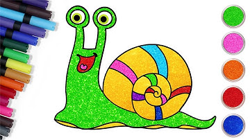 🎨🐌 Cách vẽ một con ốc sên lấp lánh | to mau | VẽTranh | Nghệ thuật chiki