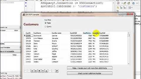 ADO DB Example - Part 1A of 3 [CAPS Grade 11 - 12] Using Free Delphi 2010 Compiler for SA Schools
