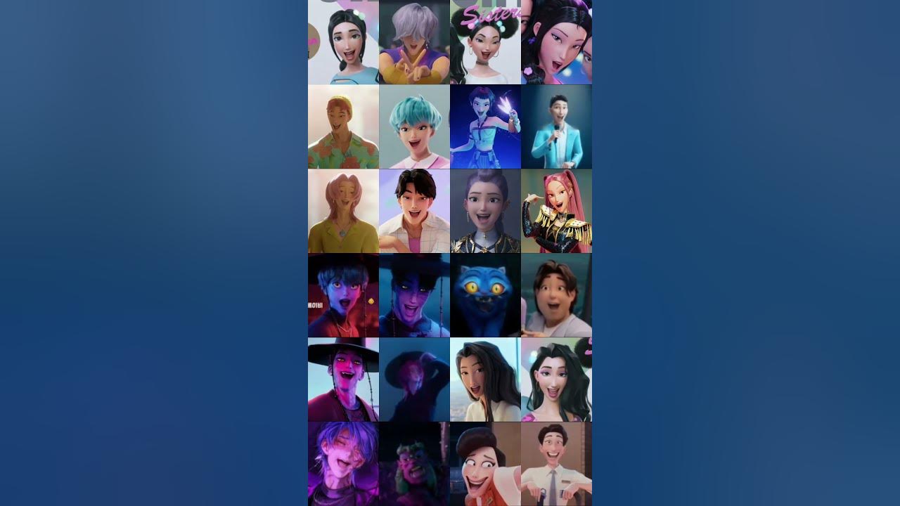 Kpop Demon Hunters characters singing "Te teh té adu aduh"