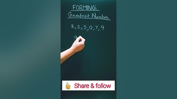 Forming greatest number | shorts | #shorts #youtubeshorts #mathtricks