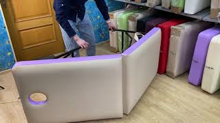 Массажный стол складной 190х70 см и Регулировкой высоты, Двойным поролоном, Двухцветный