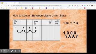 Converting Metric Units - Mass & Capacity