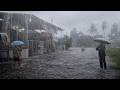 Heavy Rainstorm Walk in Rural Indonesia 🌧️ | Peaceful & Beautiful Village Ambience