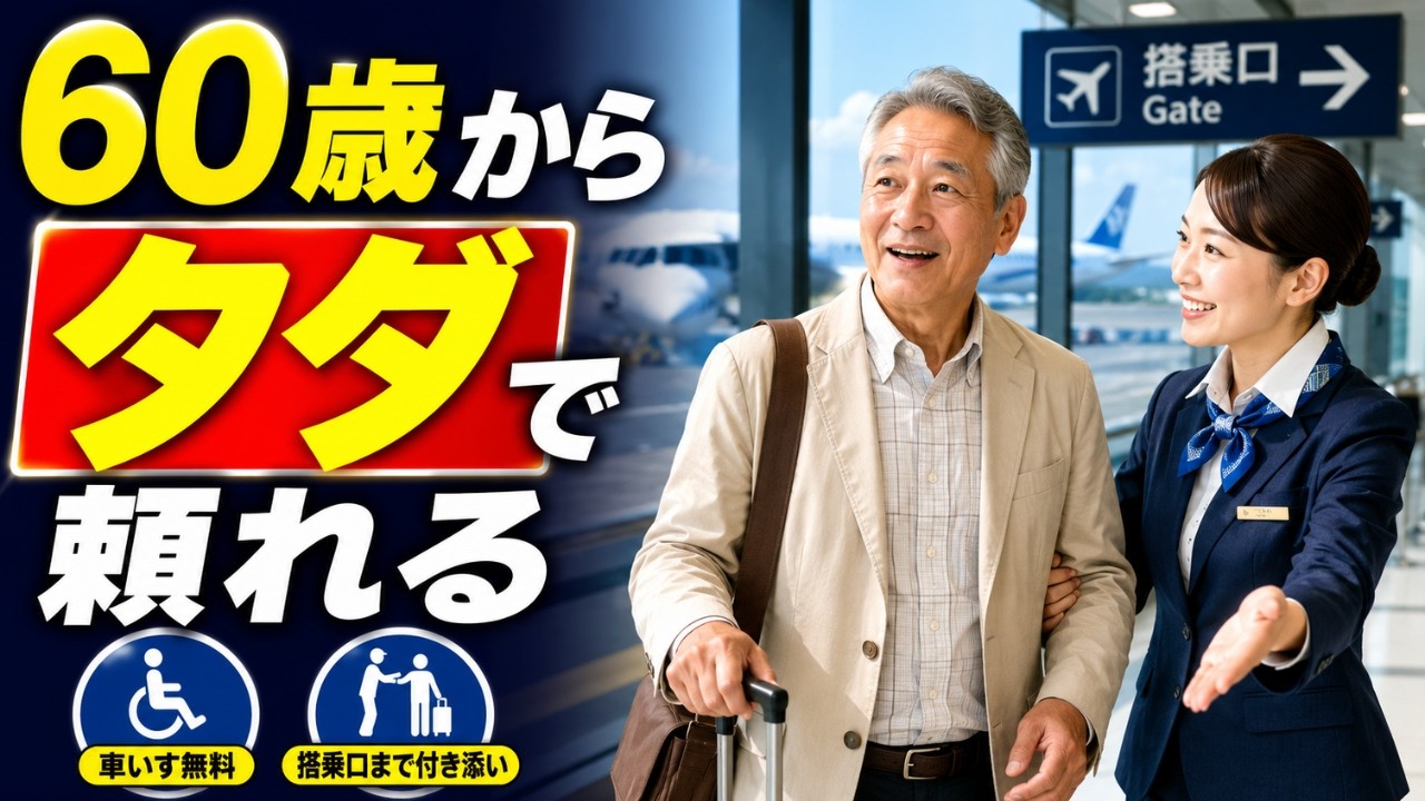 60歳を過ぎたら使いたい！空港の無料サービスと飛行機代を安くする方法