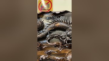 Tranh quạt Tứ Linh gỗ Mun hoa siêu to khổng lồ có 1 0 2