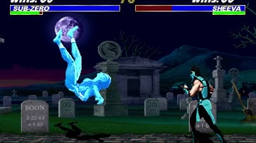 UMK3 Arcade - Classic Sub-Zero 16 hits 100% combo vs Sheeva