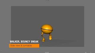 Walker walk cycle, bouncy sneak