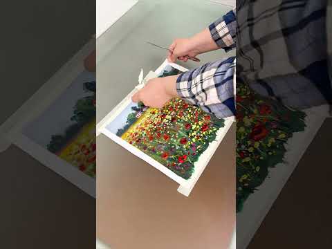 Маковое поле. Картина маслом. Залипательное видео