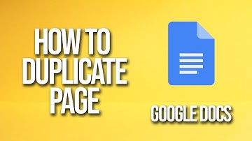 How To Duplicate Page Google Docs Tutorial