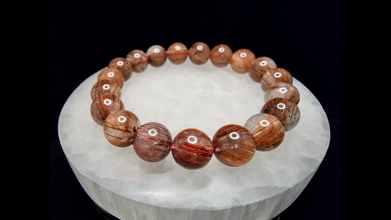 Gelang Batu Crystal Bronze Rutile Rutilate Quartz 5A 10.6mm F950 - YouTube