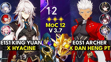 E1S1 Jing Yuan x Hyacine & E0S1 Archer x Dan Heng PT | Memory of Chaos Floor 12 (3 Stars) | HSR 3.7