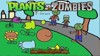 Plants vs Zombies - Pea Cactus vs Chomper vs All Zombies