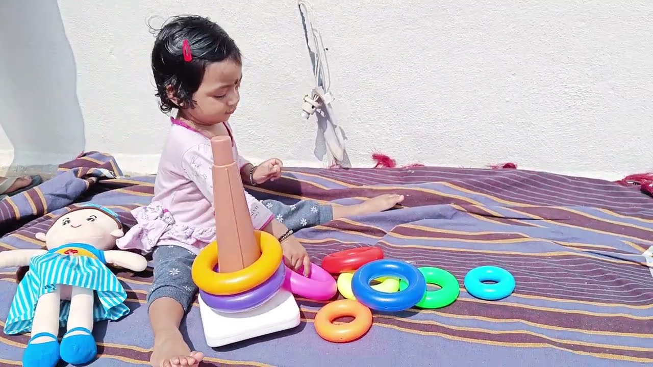 Learn Colour name with stacking rings toy 