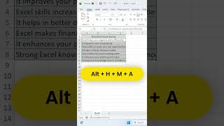 Excel Merge & Center Shortcut Key Explained in Seconds, #excel #shorts #viral #trending #exceltips