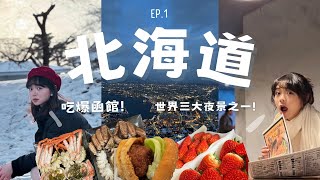 冬天的北海道我來啦EP.1 ｜入口即化海膽/函館限定的超好吃漢堡/世界三大夜景之一絕對不能錯過! 【一塊小豬肉Vlog#20】