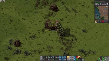 Behemoth Spitter destroying a rock - Factorio