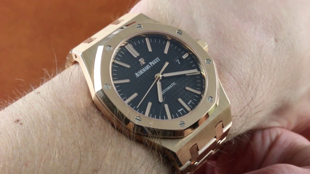 Audemars Piguet Royal Oak Selfwinding Watch, 41mm, 18K Rose Gold, Black Dial, 15500OR.OO.1220OR.01