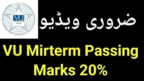 VU Midterm passing marks 20% spring 2025 | VU syllabus | VU paper pattern