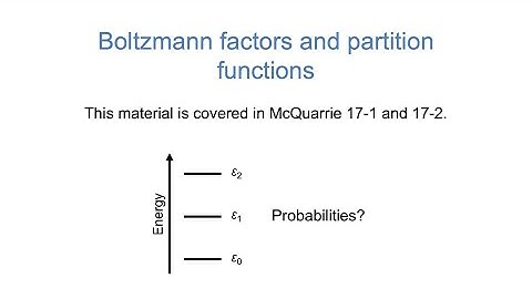 Statistical Mechanics #1: Boltzmann Factors and Partition Functions (WWU CHEM 462)