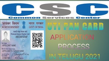 HOW TO APPLY PANCARD THROUGH CSC UTI 2021|| PAN CARD APPLICATION PROCESS IN TELUGU  || JNR STAR TECH