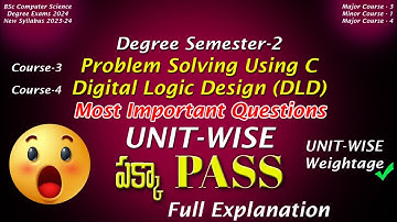 Degree Semester 2 - C language & DLD Most Important Questions UNIT-WISE Explanation UGExams2025