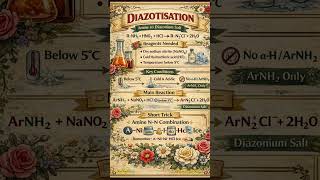 🌸 DIAZOTISATION REACTION 🌸 #chemistrywithkajal #chemistry #studywithme #organicchemistry