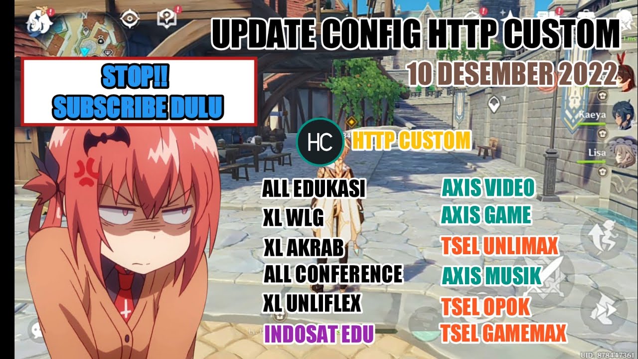 Update Config Http Custom Axis Game, Axis XL Edukasi, XL Akrab, Flex