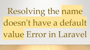 Resolving the name doesn