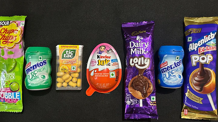 ASMR Most Popular Candys / some lots of colorful rainbow lollipop candy / unpacking chocolate eat