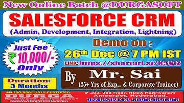 SALESFORCE CRM Online Training @ DURGASOFT