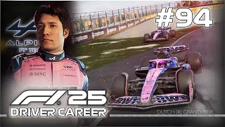Gasly Goes Off f1 25 Driver Career Mode  Dutch Gp r  Controller Gameplay