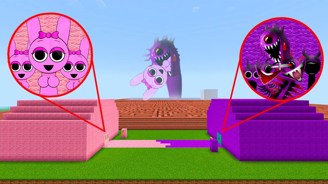 I Found THE HOUSE of PINKI and DURPLE, Maze Gmod in MINECRAFT PE