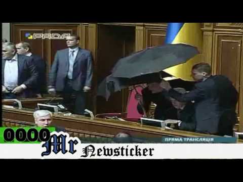 Smoke-Bomb Egg-Fight in Ukraine Parliament 2010 (HQ)