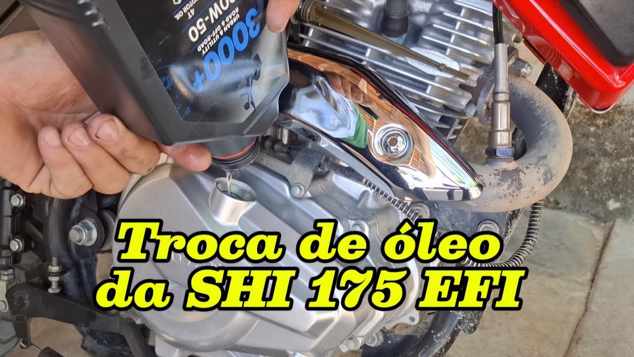 Troca de óleo da SHINERAY SHI 175 EFI passo a passo, com óleo motul 20w50 #shineray #shi175efi #moto