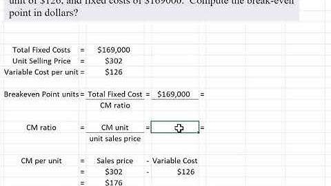 Calculating Breakeven in Dollars