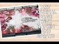 Art journal page with napkin and sprays - process video