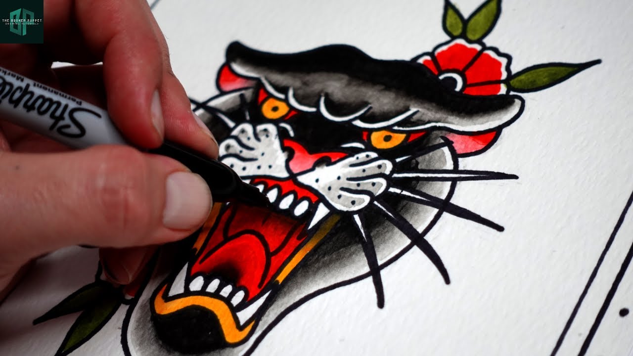 Traditional Panther Tattoo Jaguar - Art Tattoo Sketches - Tatoo Designs