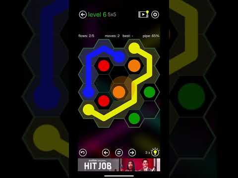 Flow Free Hexes: 5x5 Level 6