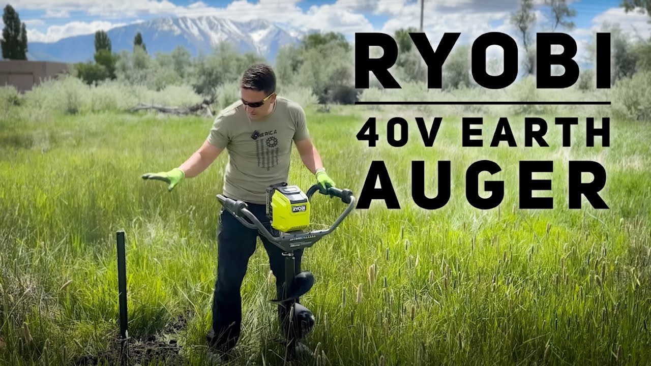 Tarière électique Ryobi 40V HP Brushless - Mèche 8 Pouces + Batterie 4.0Ah