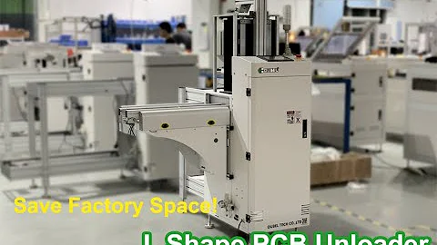 OUBEL Save Space SMT L shape magazine unloader PCB single rail magazine unloader for SMT factory