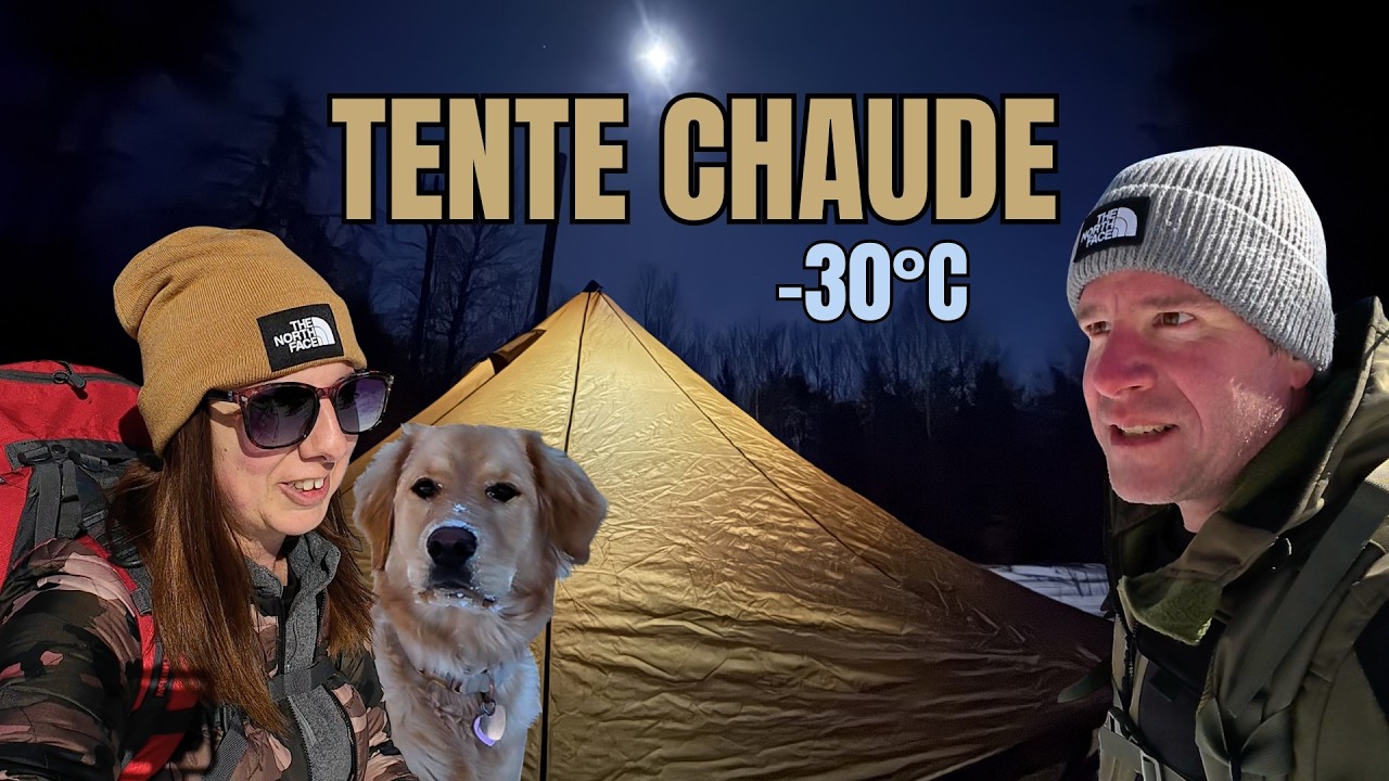UNE NUIT EN HOT TENT À -30°C 🥶🔥 | Camping d’hiver en couple sur les terres publiques